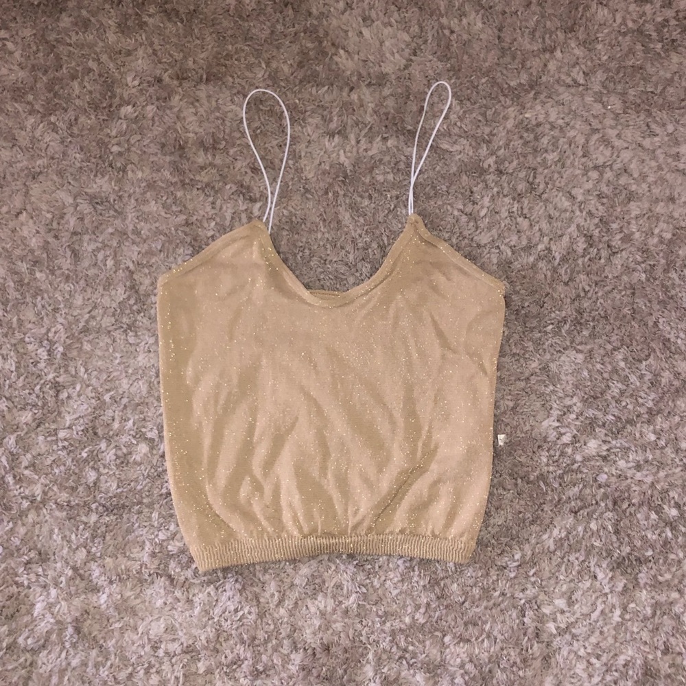 Free People: Gold Crop Top